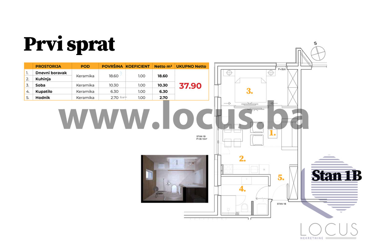 4 tlocrt Prvi-Sprat-Stan-1B sl1.jpg